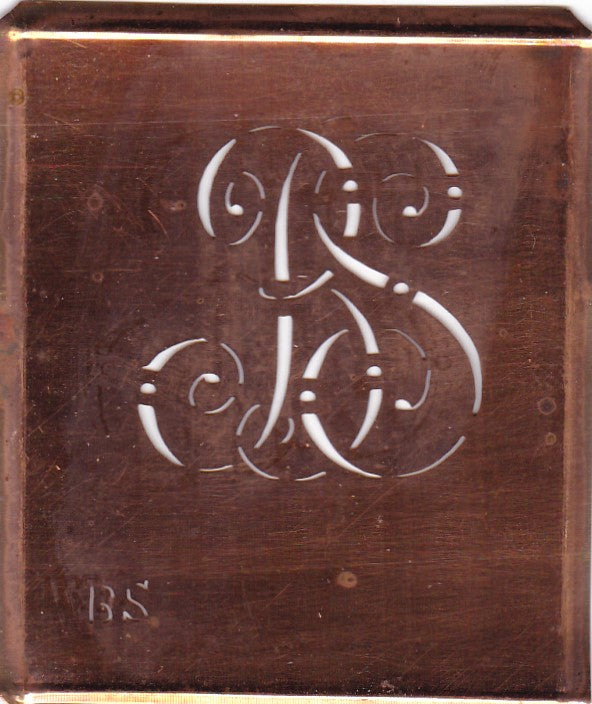 BS - Alte verschlungene Monogramm Stick Schablone