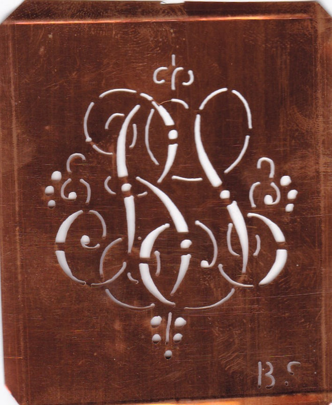 BS - Hübsche alte verschnörkelte Monogrammschablone