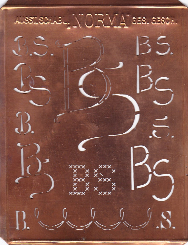 BS - Hübsche alte Monogrammschablone