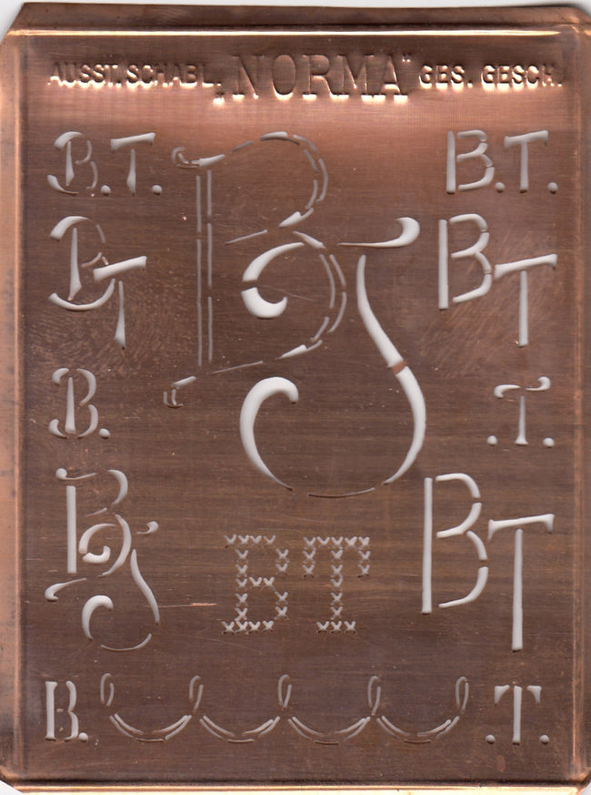 BT - Hübsche alte Monogrammschablone