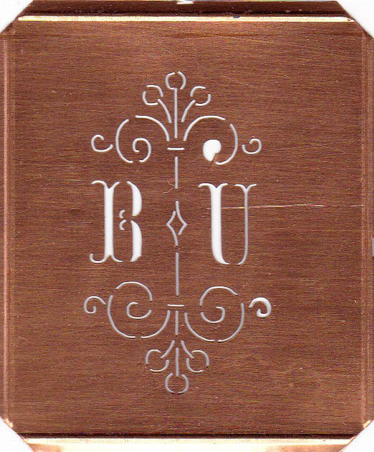 BU - Besonders hübsche alte Monogrammschablone