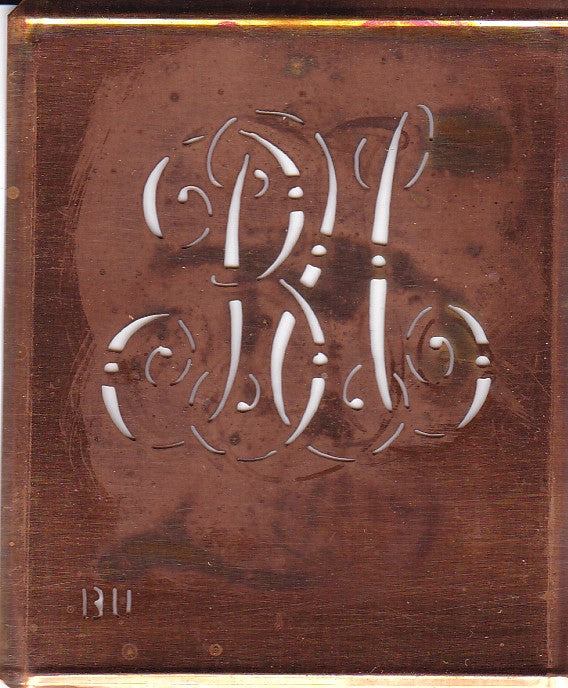BU - Alte verschlungene Monogramm Stick Schablone