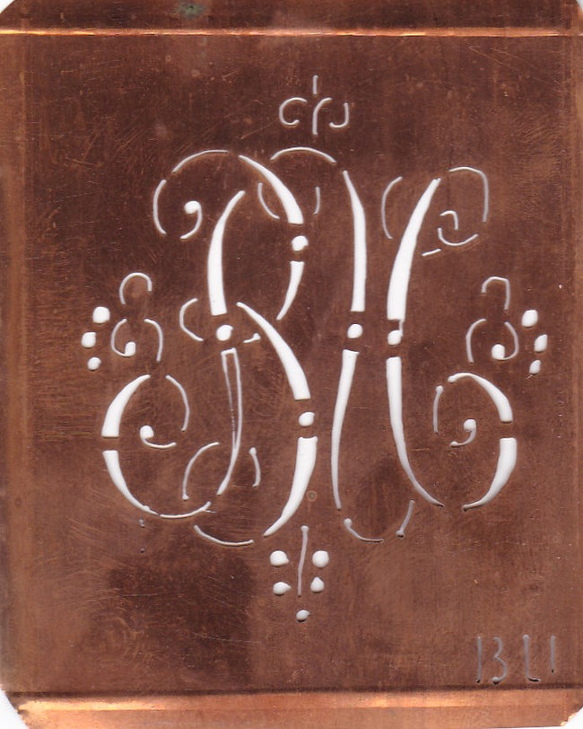 BU - Hübsche alte verschnörkelte Monogrammschablone