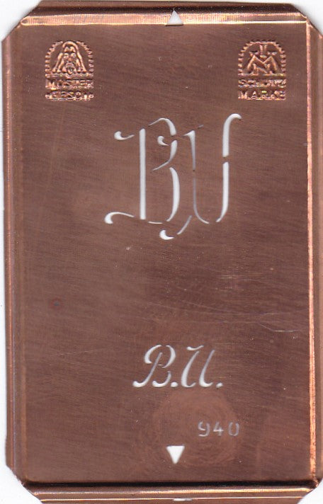 BU - Alte Monogramm Schablone nicht nur zum Sticken