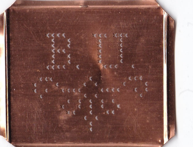 BU - Alte niedliche Kreuzstich Monogramm Schablone