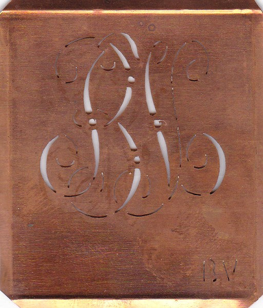 BV - Uralte Monogramm Schablone zum Sticken