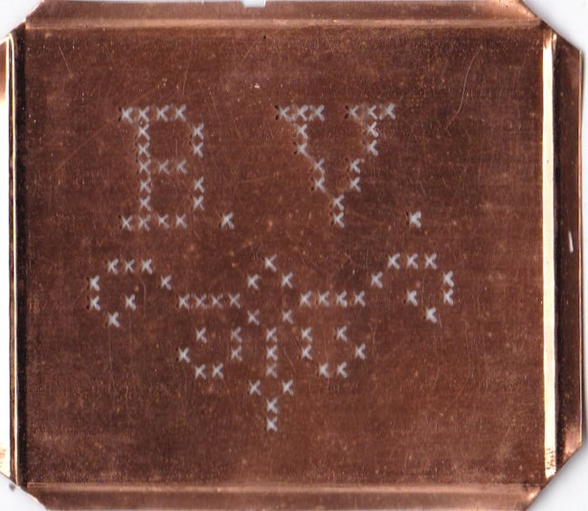 BV - Alte niedliche Kreuzstich Monogramm Schablone