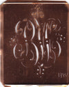 BW - Antiquität aus Kupferblech zum Sticken von Monogrammen und mehr