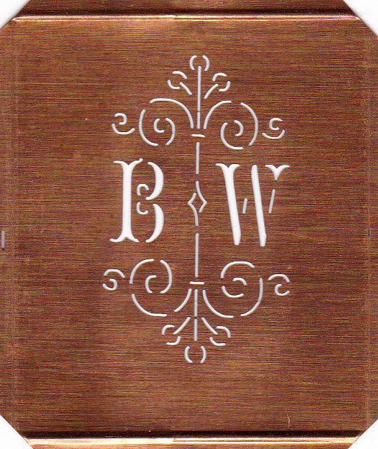 BW - Besonders hübsche alte Monogrammschablone