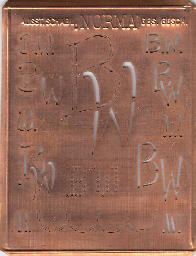 BW - Hübsche alte Monogrammschablone