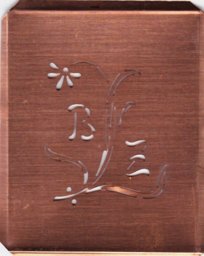 BZ - Hübsche, verspielte Monogramm Schablone Blumenumrandung