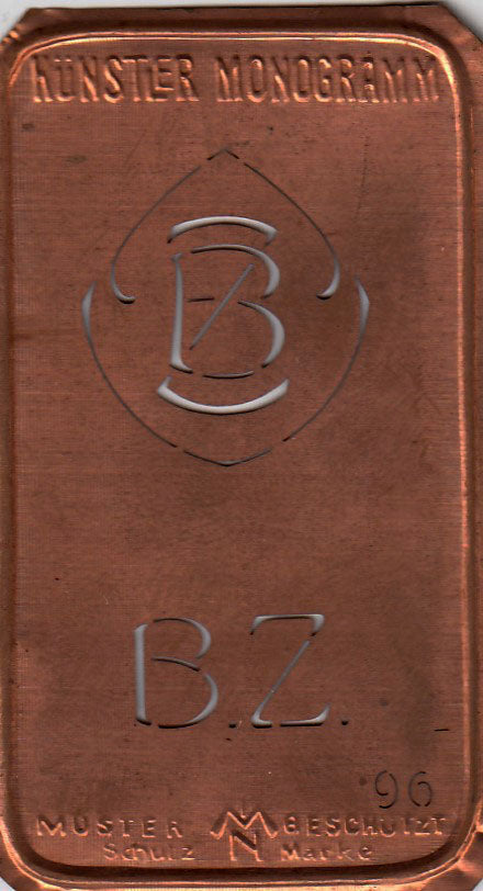BZ - Alte Jugendstil Stickschablone - Medaillon-Design