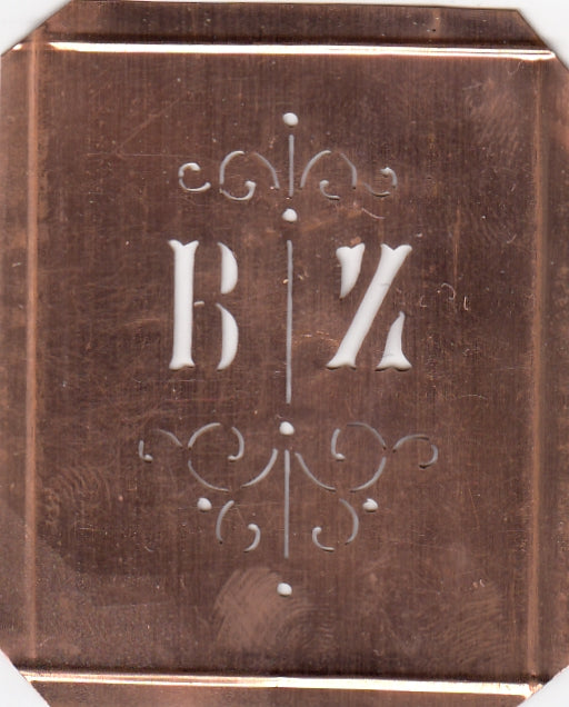 BZ - Besonders hübsche alte Monogrammschablone