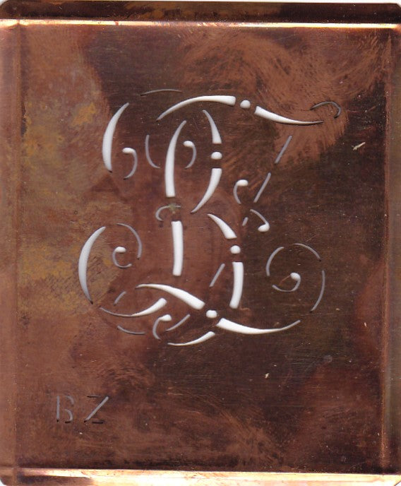 BZ - Alte verschlungene Monogramm Stick Schablone