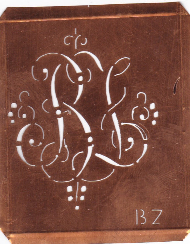 BZ - Hübsche alte verschnörkelte Monogrammschablone