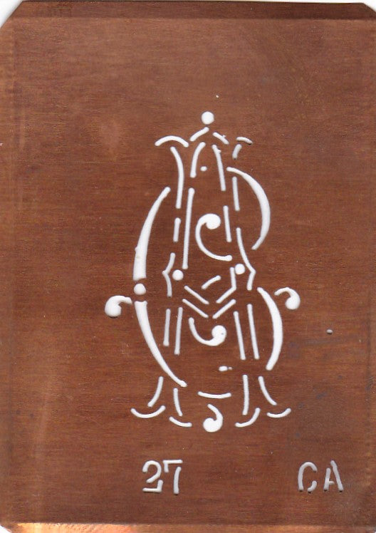 CA - Interessante Monogramm Schablone zum Sticken