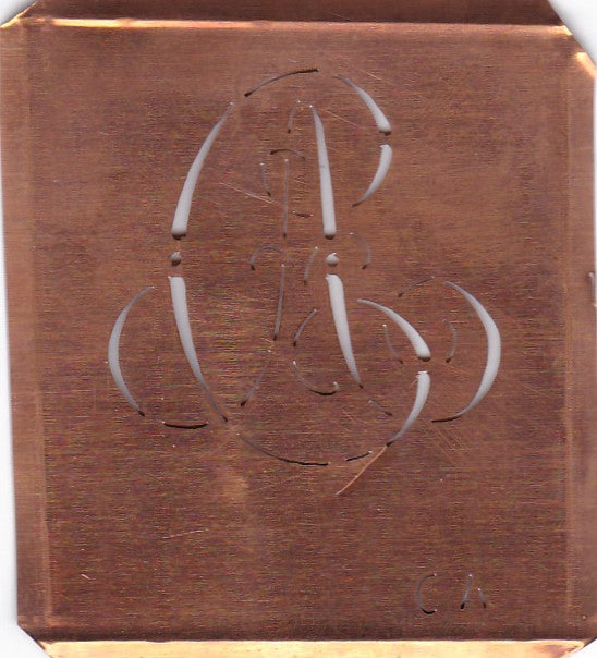 AC - Alte Monogramm Schablone zum Sticken