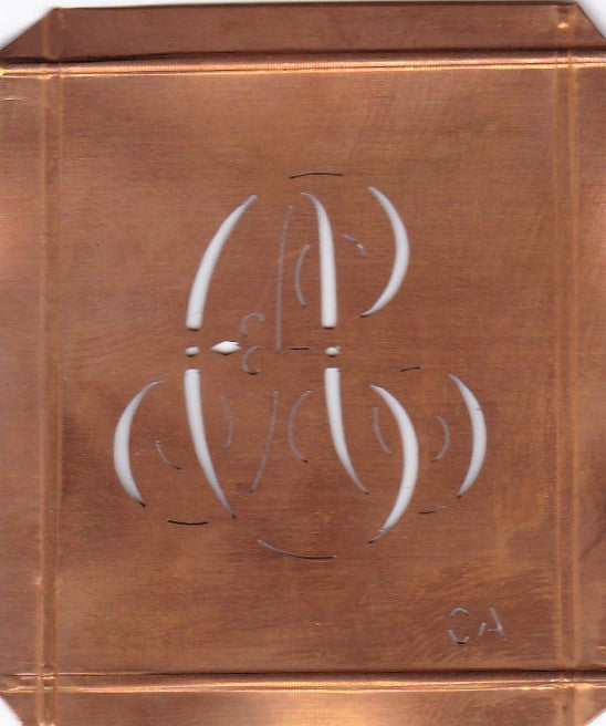 CA - Alte Monogramm Schablone zum Sticken und vieles mehr