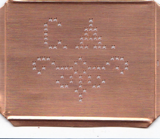 CA - Alte niedliche Kreuzstich Monogramm Schablone