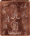 www.knopfparadies.de - CA - Antike Stickschablone aus Kupferblech