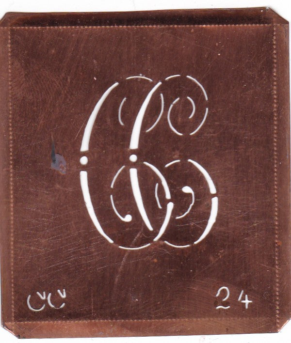 CC - Alte verschlungene Monogramm Schablone zum Sticken