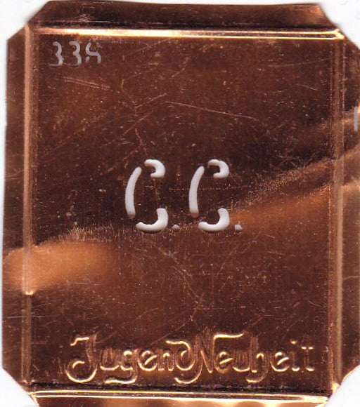 CC - Kleine Monogramm Schablone zum Besticken von Herrenhemden