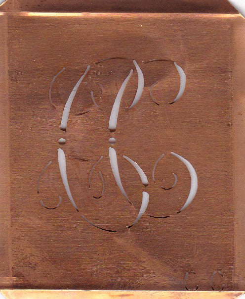CC - Alte Monogramm Schablone zum Sticken