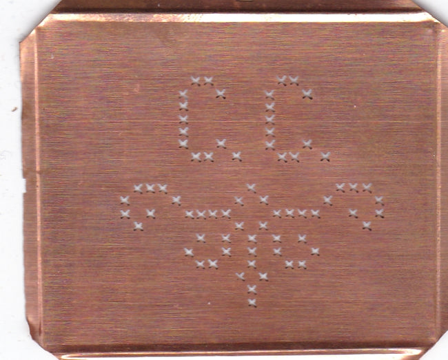 CC - Alte niedliche Kreuzstich Monogramm Schablone