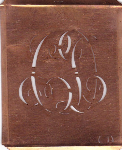 CD - Alte Monogramm Schablone zum Sticken