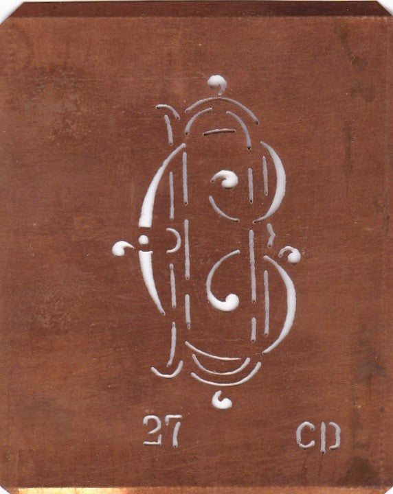 CD - Interessante Monogramm Schablone zum Sticken