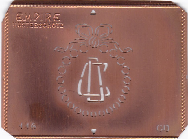 CD - Hübsche Jugendstil Kupfer Monogramm Schablone - Rarität nicht nur zum Sticken