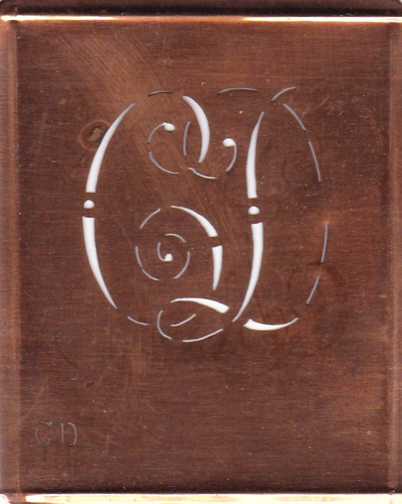 CD - Alte verschlungene Monogramm Stick Schablone