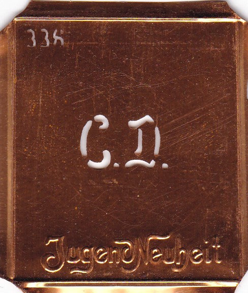 CD - Kleine Monogramm Schablone zum Besticken von Herrenhemden
