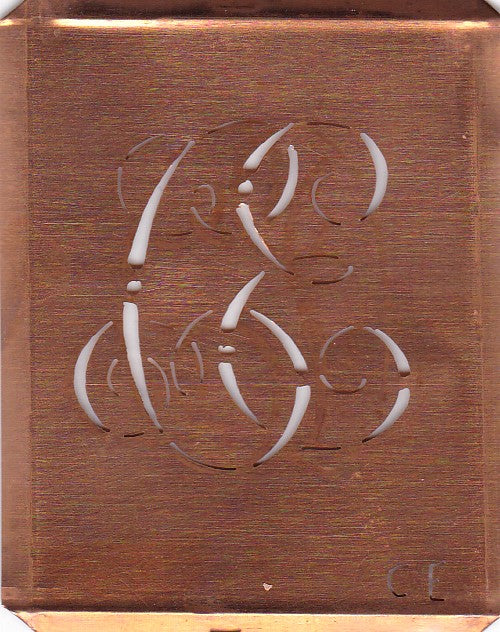 CE - Alte Monogramm Schablone zum Sticken