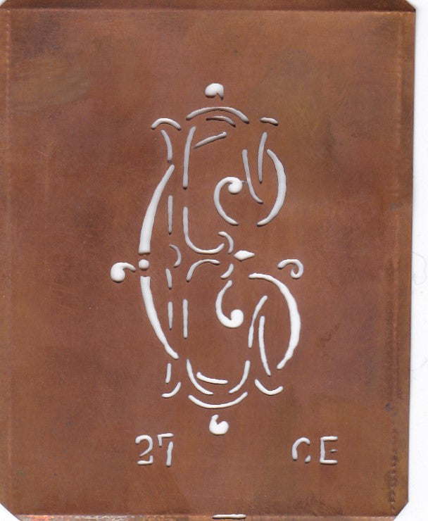 CE - Interessante Monogramm Schablone zum Sticken