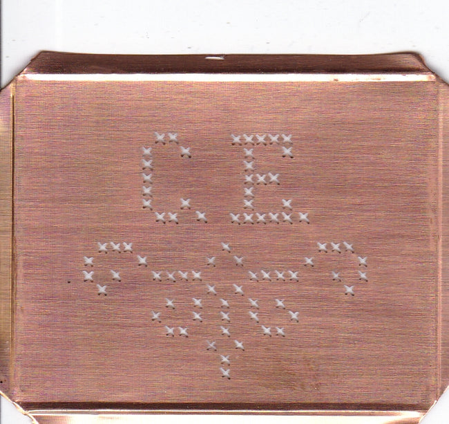 CE - Alte niedliche Kreuzstich Monogramm Schablone