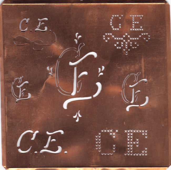 CE - Große Kupfer Schablone mit 7 Variationen