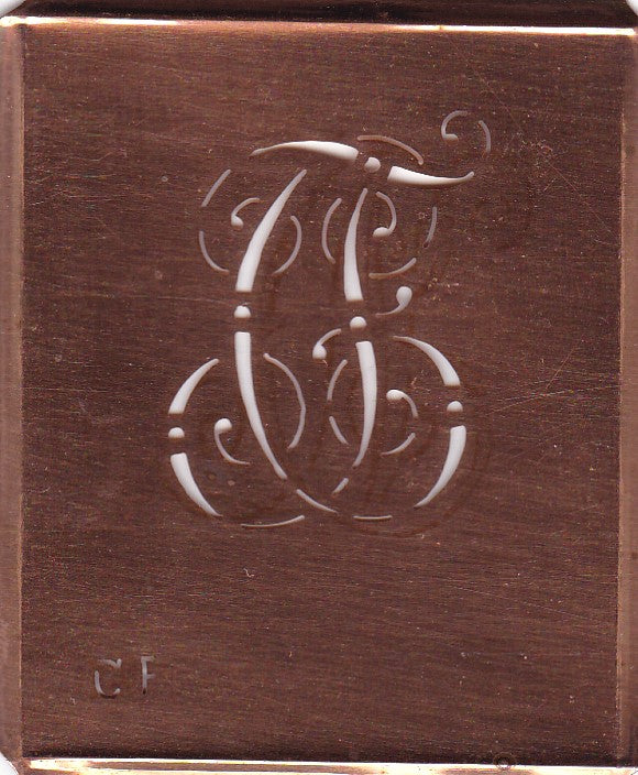 CF - Alte verschlungene Monogramm Stick Schablone