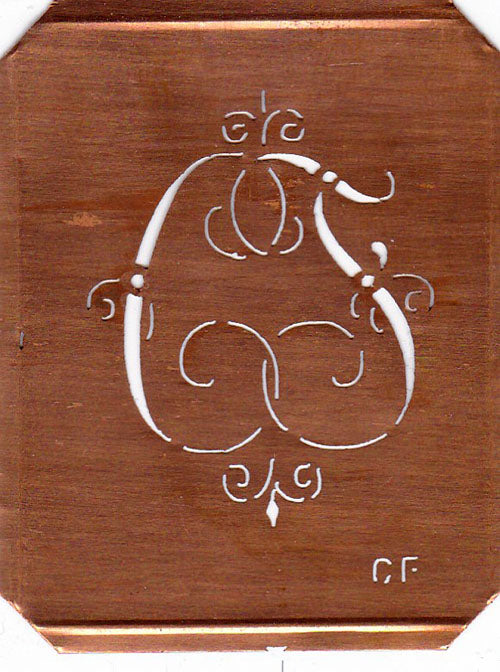 CF - Alte, verschlungene Monogrammschablone