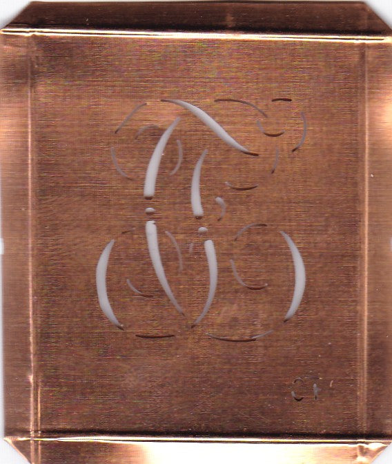 CF - Alte Monogramm Schablone zum Sticken und vieles mehr