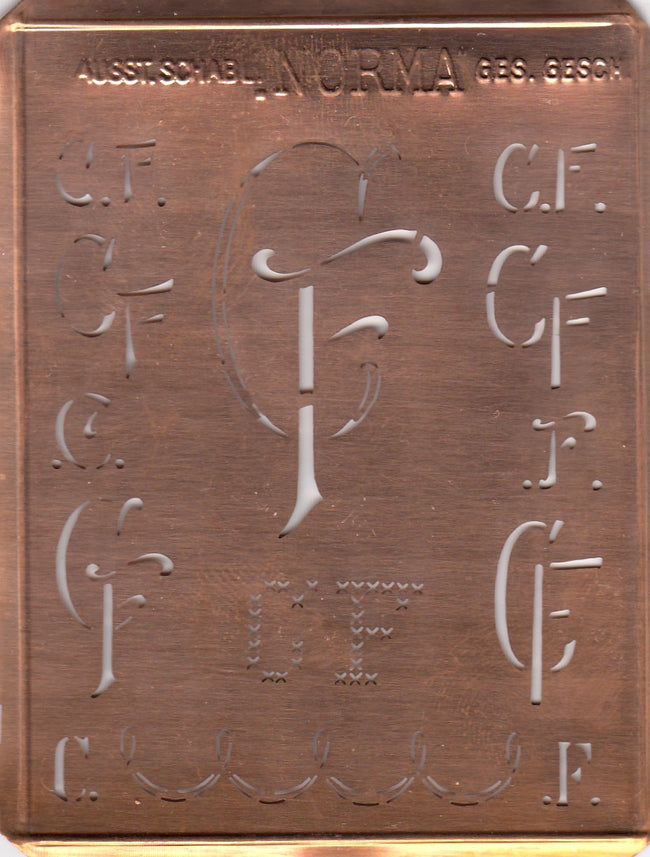 CF - Hübsche alte Monogrammschablone