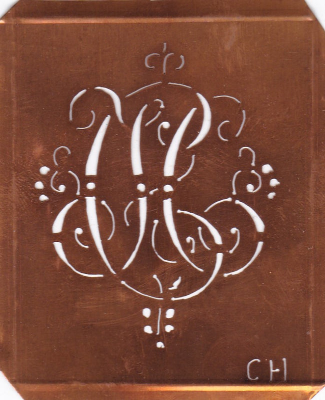 WA - Hübsche alte verschnörkelte Monogrammschablone