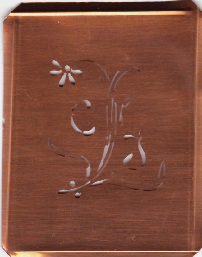 CJ - Hübsche, verspielte Monogramm Schablone Blumenumrandung