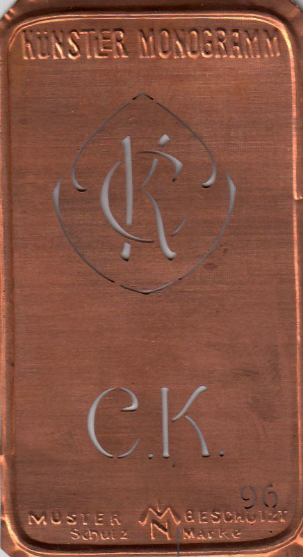 CK - Alte Jugendstil Stickschablone - Medaillon-Design