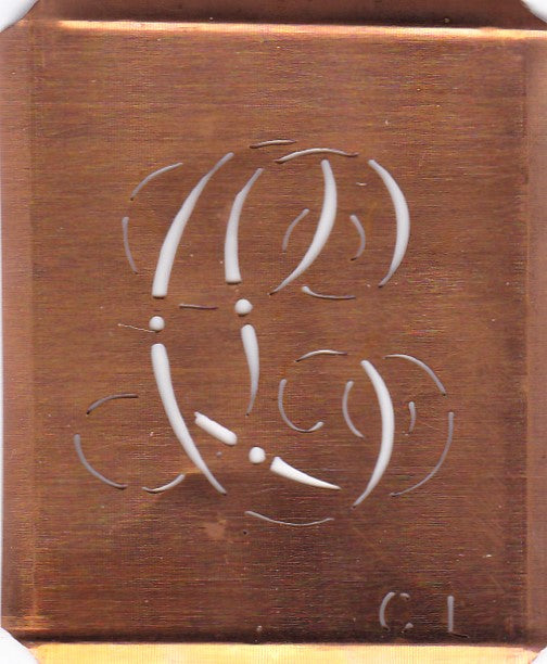 CL - Alte Monogramm Schablone zum Sticken