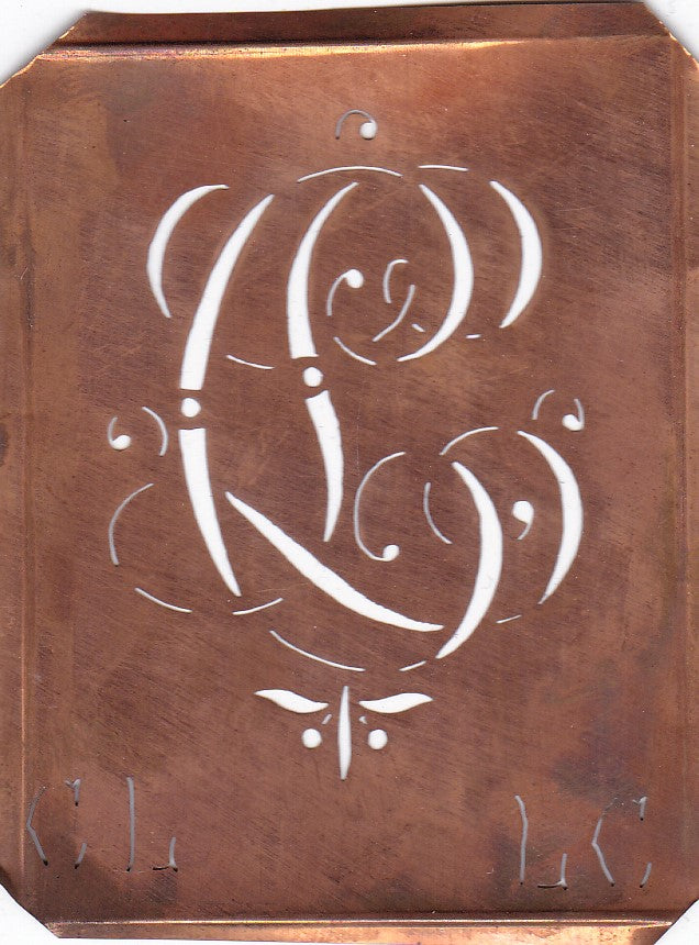 CL - Hübsche alte verschnörkelte Monogrammschablone