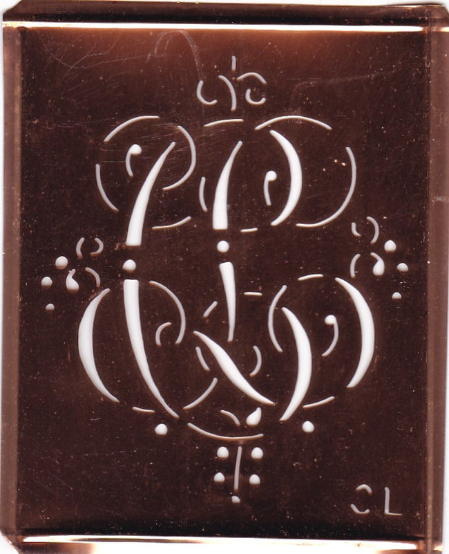CL - Alte Monogramm Schablone mit Schnörkeln