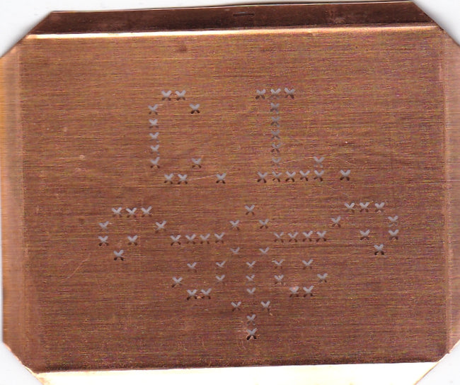 CL - Alte niedliche Kreuzstich Monogramm Schablone