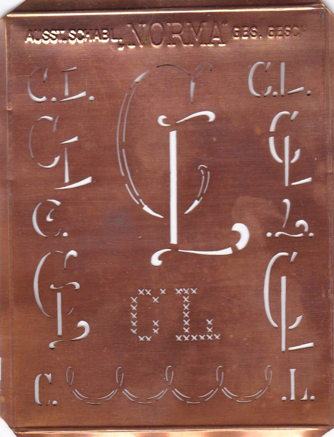 CL - Hübsche alte Monogrammschablone