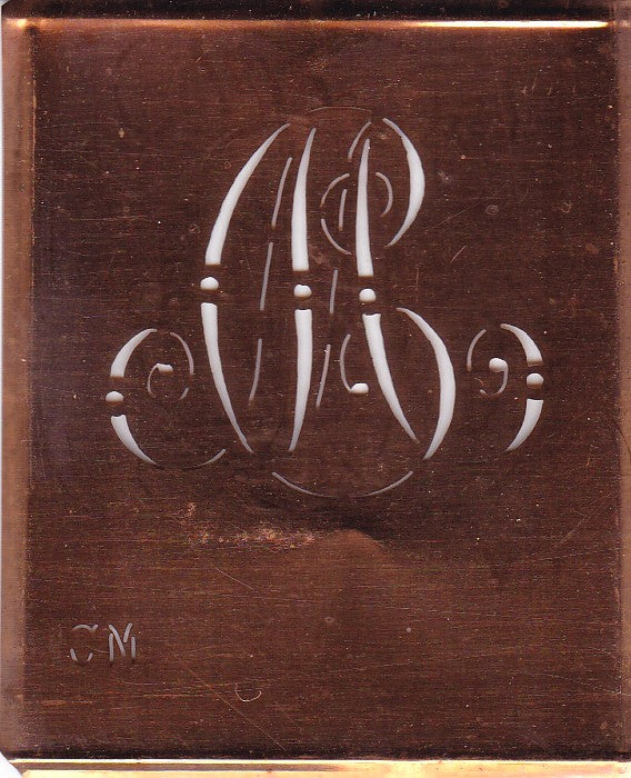 CM - Alte verschlungene Monogramm Stick Schablone
